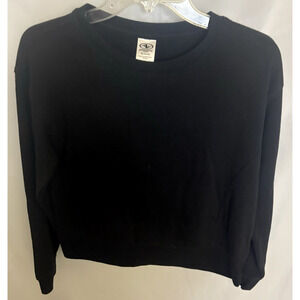 Athletic Blk Pullover Crue Neck Women Sweeter Sz XL 100% RECYCLED POLYESTER